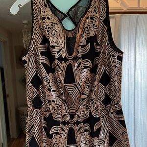 Elegant Black and Gold Women's Top